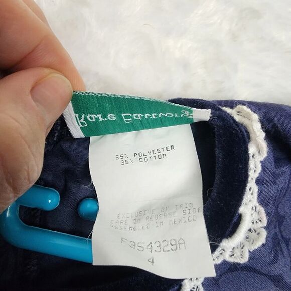 Rare Editions Rose Print Dress Blue Size 4 - Picture 9 of 9